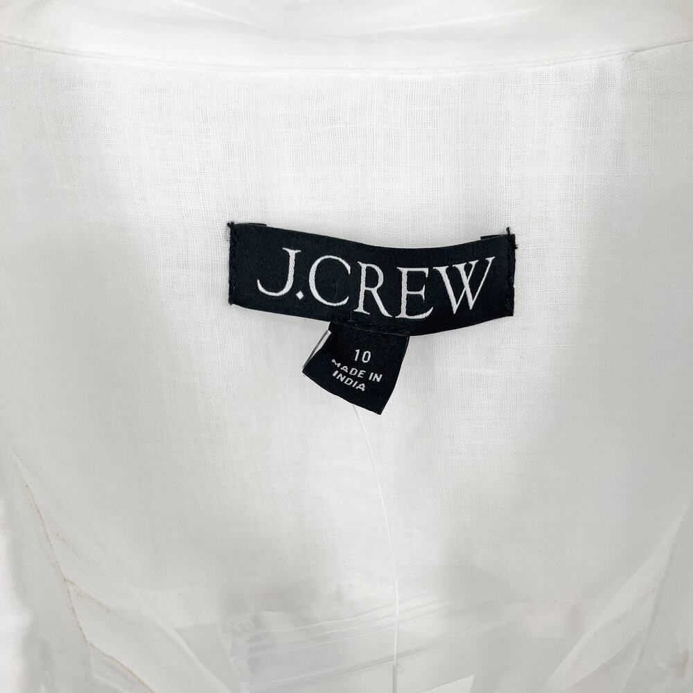 J.Crew Cerise Midi shirt-dress in ramie White Size 10 NWT Old Money Quiet Luxury - Picture 5 of 7